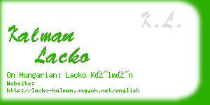kalman lacko business card